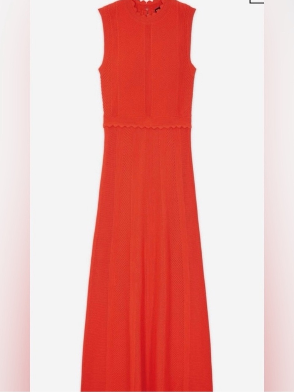The Kooples Vibrant Red Sleeveless Knit Maxi Dress